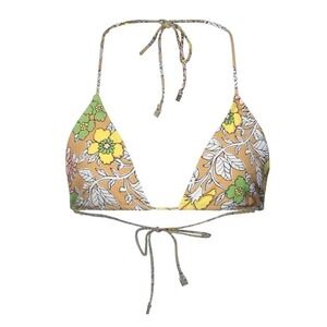 NWOT TORY BURCH STRING BIKINI TOP - BROWN WALLPAPER FLOWER PRINT SZ-SMALL (B242)